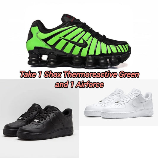 Nike Shox  thermo reactive green + Airforce