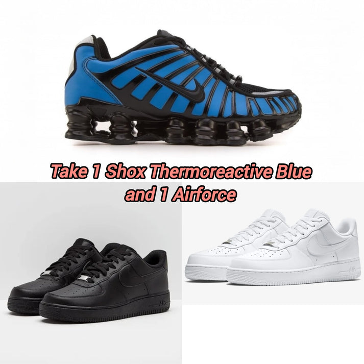 Nike Shox thermo active blue + Airforce black /White